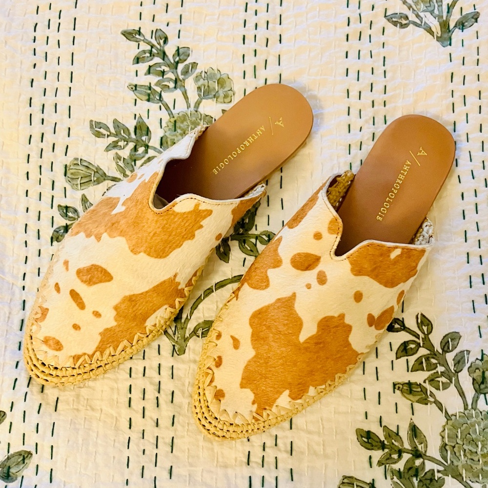 Anthropologie Western Leather Mules